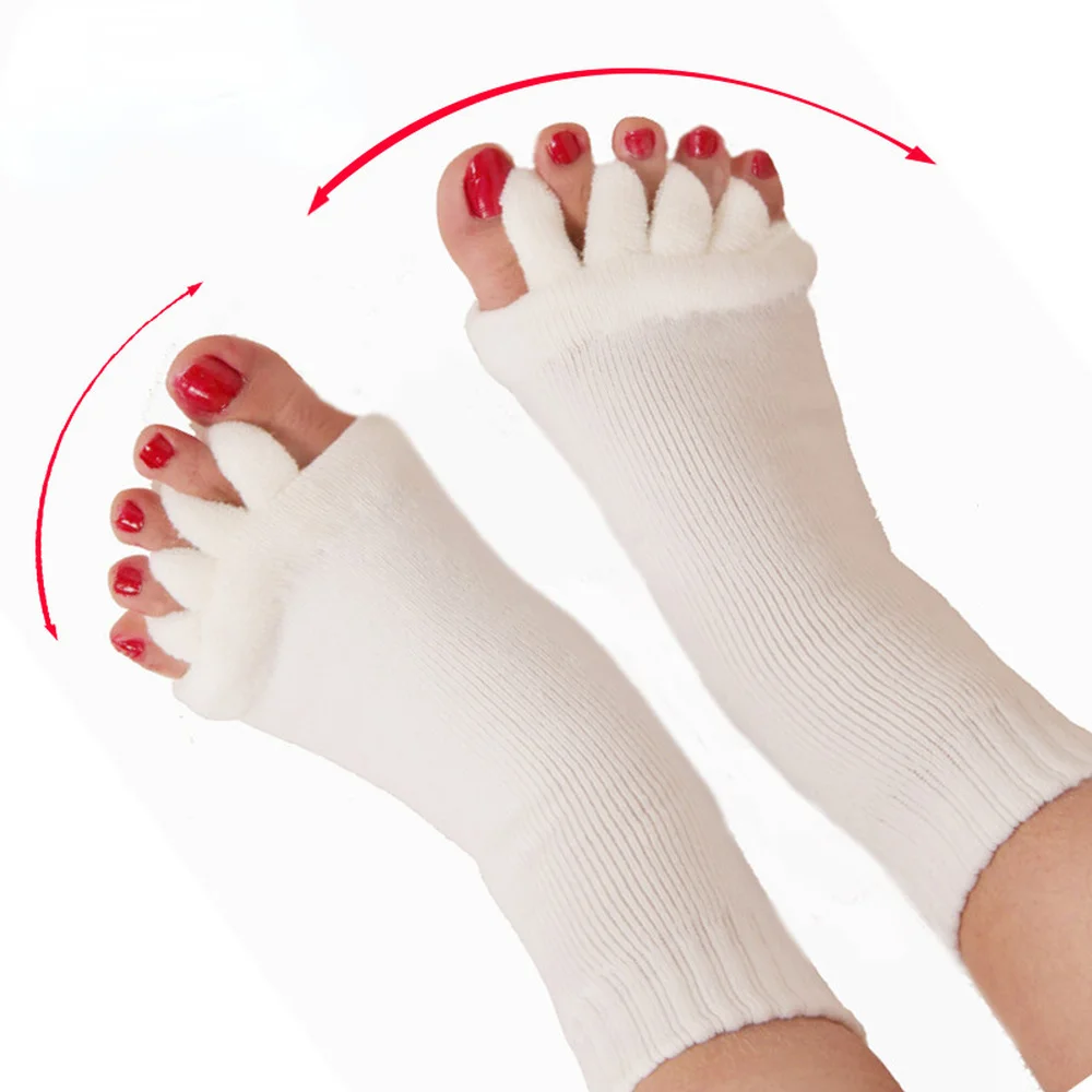 

1Pair Five Toes Separators Foot Sock Hallux Valgus Corrector Bunion Adjuster Foot Care Alignment Straightener Socks