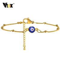 vnox evil blue eye bracelets for women gold color satellite chain with eye charm bracelet minimalist jewelry