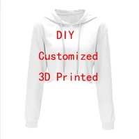 dropshipping vip link tops diy 3d printed sexy crop top hoodie women for girl hoodies