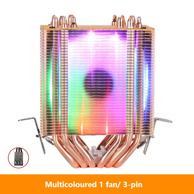 6 Тепловых труб Dual-tower CPU Cooler Radiator RGB Fan 3PIN 4PIN для материнской платы LGA 1200 1366 2011 X79 X99 AM3 AM4 теплоотводы