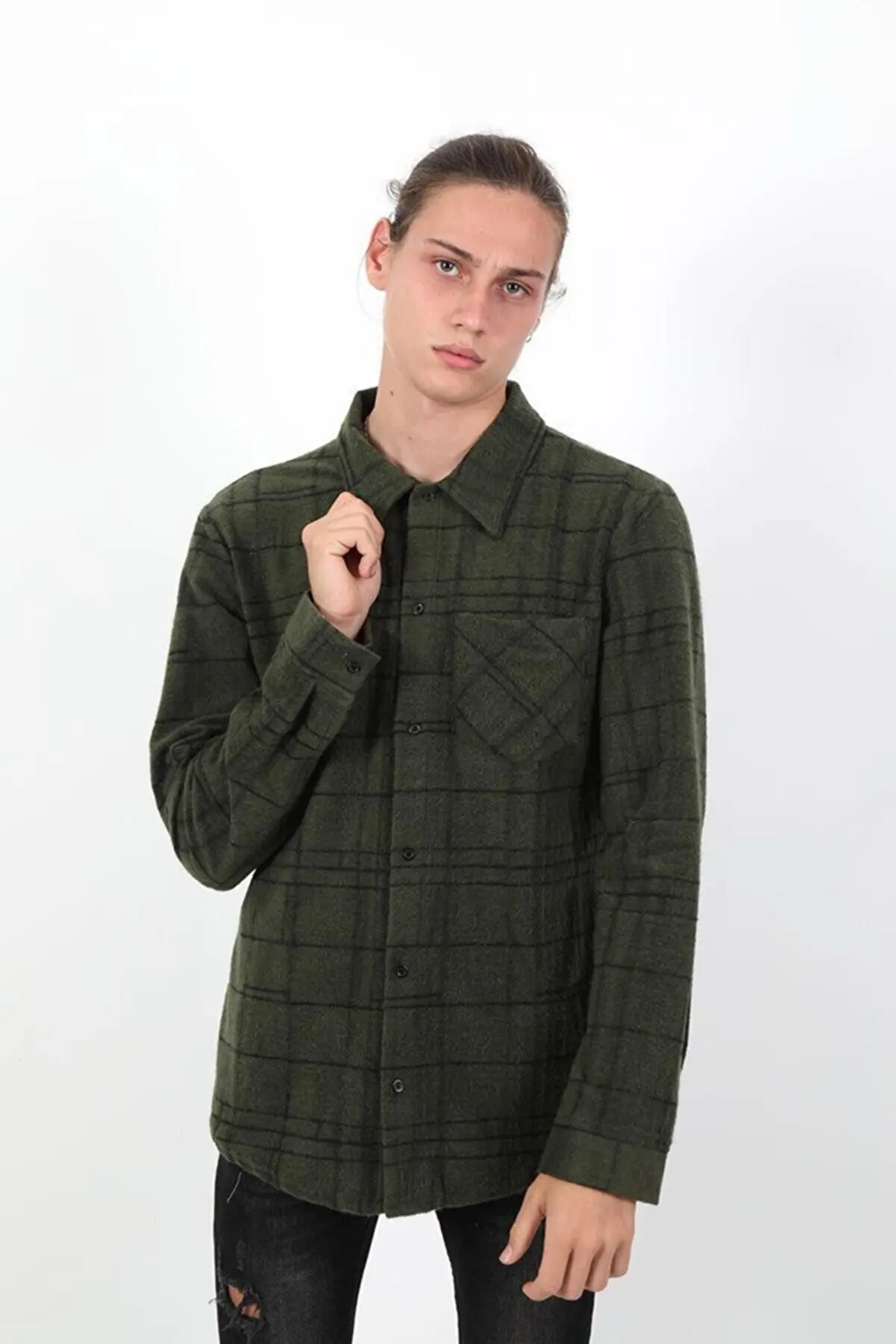 

Men's Green lumberjack Shirt plaid Oversized Summer women's Shirts Fashion Blouses 66365376