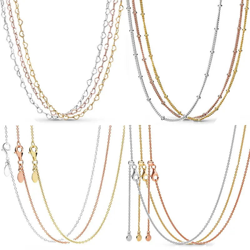 Цепочка из серебра 925 пробы с подвеской-якорем из розового золота