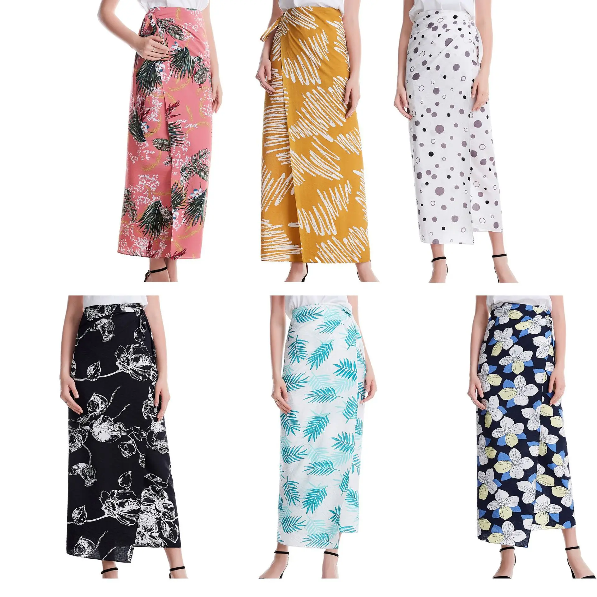 

Женское платье для выпускного вечера, корейская мода 2023, универсальная длинная юбка с принтом, многофункциональные юбки с запахом, летняя одежда для женщин