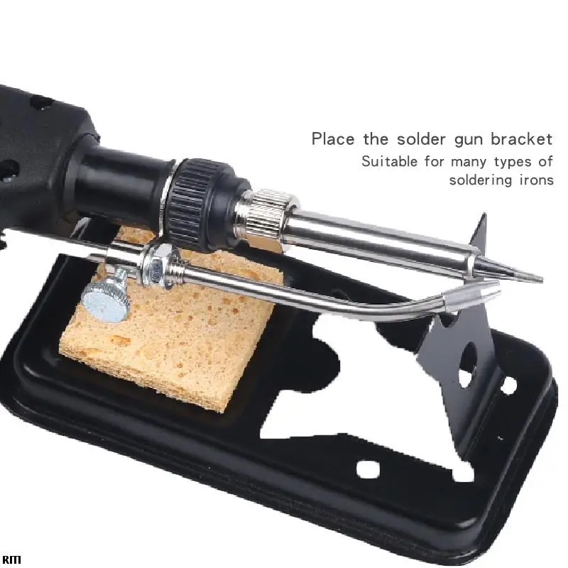 

Electric Soldering Iron Stand Holder with Welding Cleaning Sponge Pad Portable