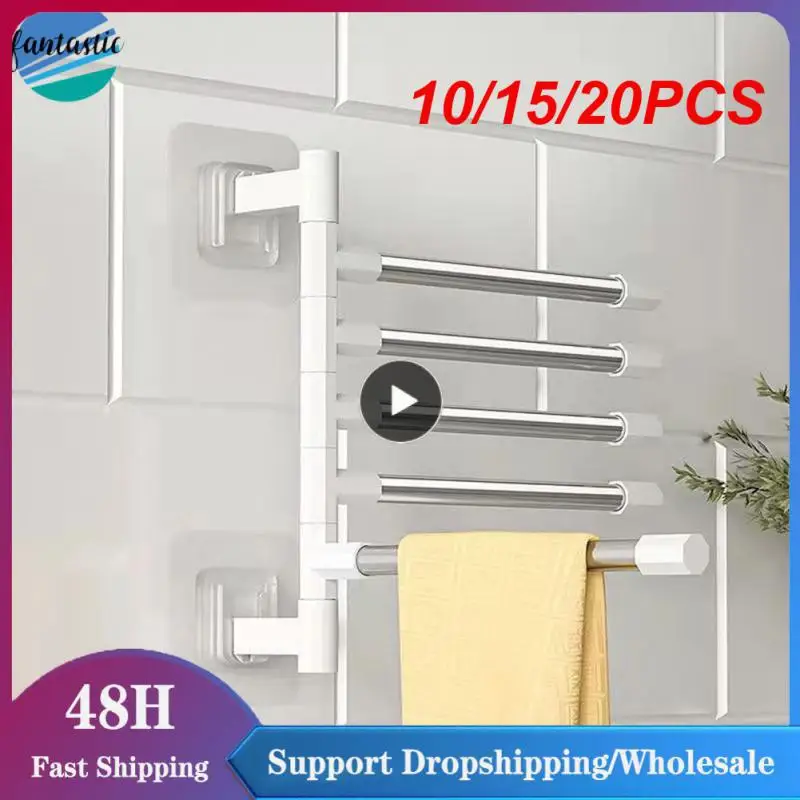 

10/15/20PCS Durable Towel Holder 180°swivel Rotatable Bathroom Towel Rack Anti-corrosion Wall Mounted Towel Hanger Waterproof