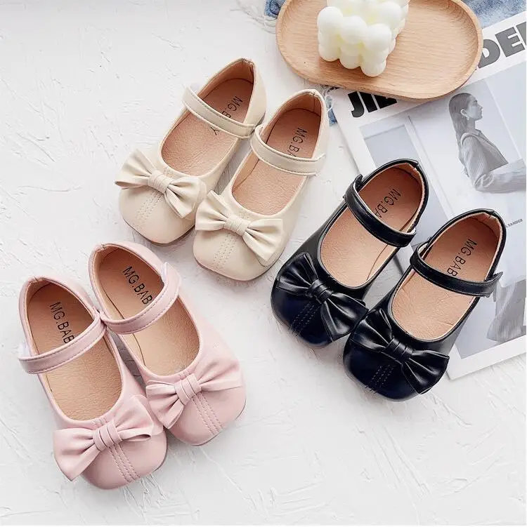 

Girls' Beans Shoes 2023 Spring Autumn New Children's Western Soft Sole Small Leather Shoes Girls' Fashion Versatile Single Shoes