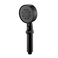 five speed multi function large water spray super supercharged shower shower head black silver shower head single head
