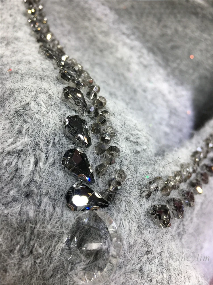 Европейский свитер с бисером для тяжелой промышленности кардиган большой размер