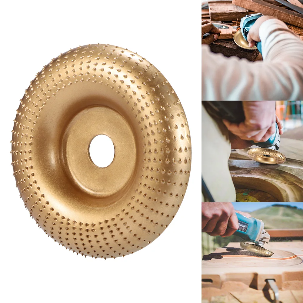 

100MM Wood Shaping Disc Carbon Steel Wood Carving Disc Grinder Wheel Abrasive Disc Sanding Rotary Gadget for Angle Grinder