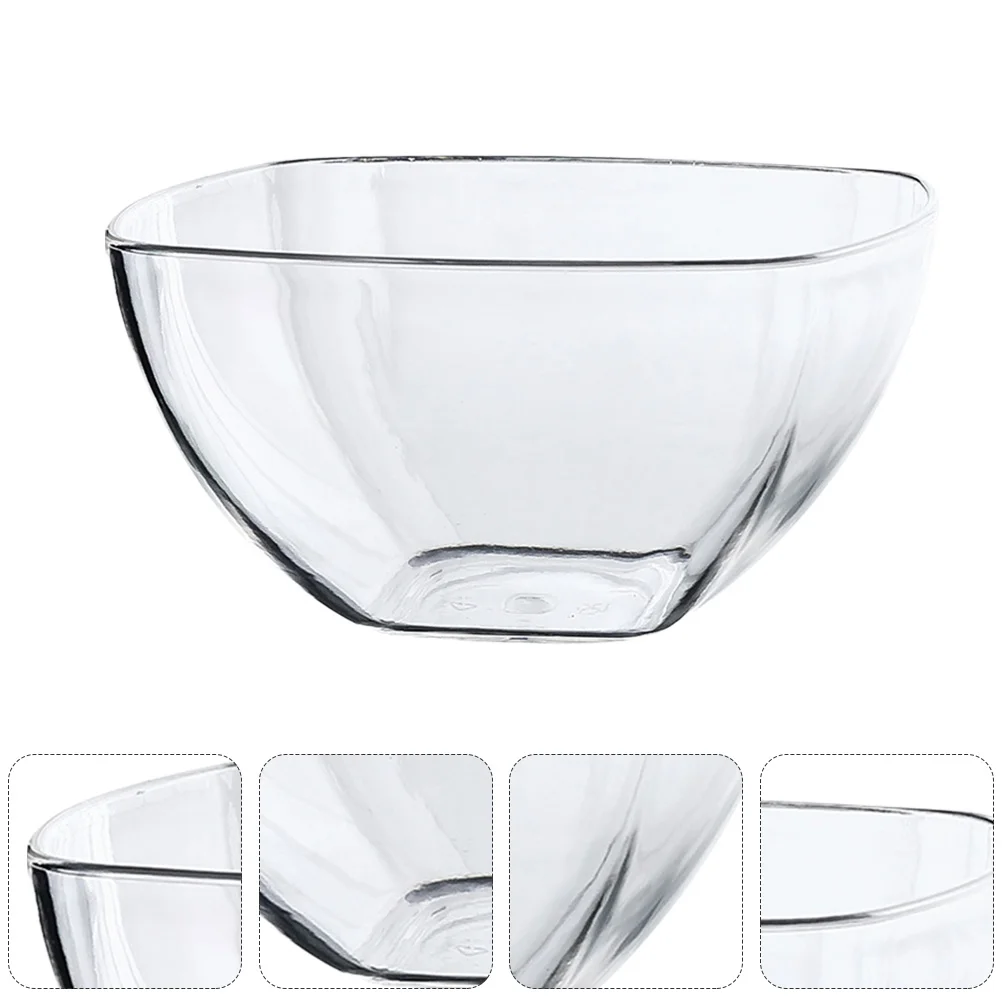 

1pc Acrylic Bowl Vegetable Salad Mixing Bowl Square Shape Dessert Fruit Bowl