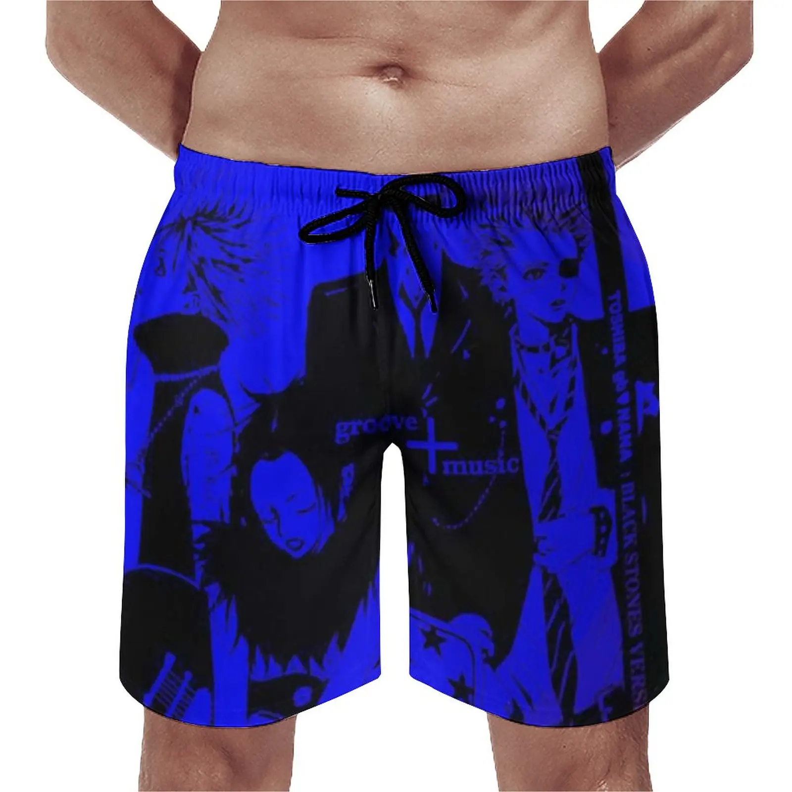 

Nana The Black Stones Band Board Shorts Black Stones Anime Funny Beach Short Pants Men Printing Plus Size Swim Trunks Gift Idea