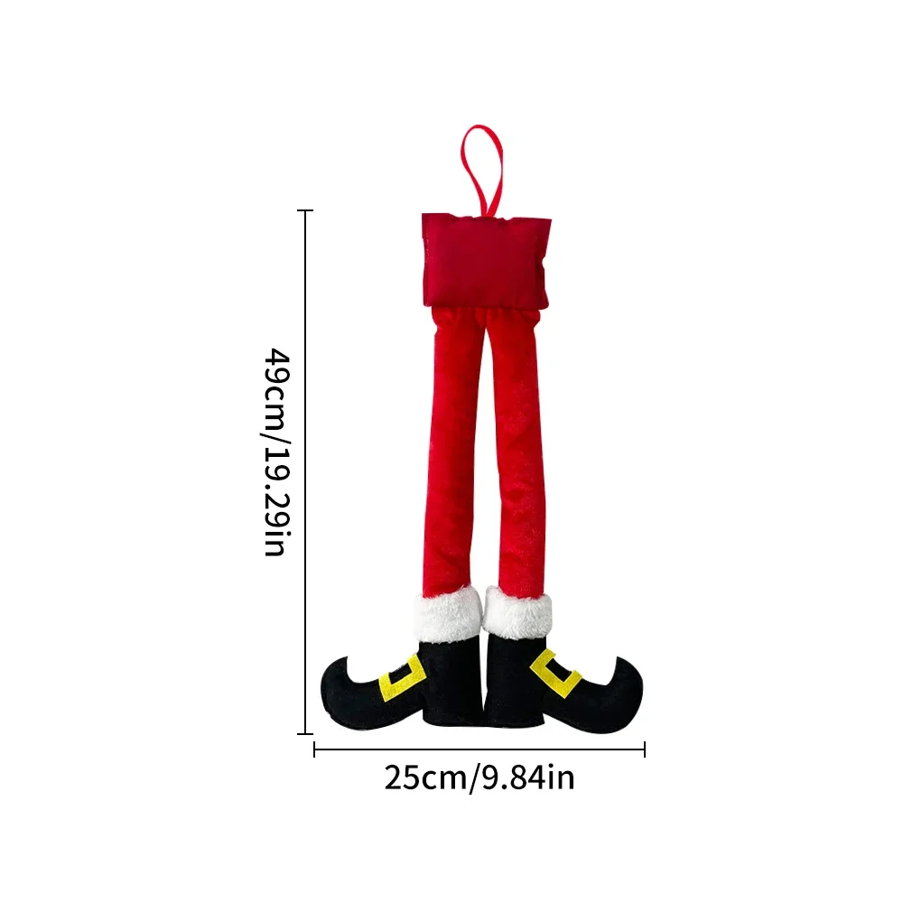 Рождественский полосатый красный эльф подвесное елочное украшение зажим для ног