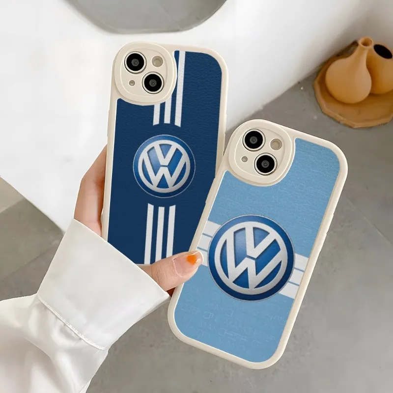 

Volkswagen Car LOGO Phone Case Lambskin For Iphone 14 Pro 11 13 12 Mini X Xr Xs Max 7 8 Puls Se 2020 Silicone Back Cover