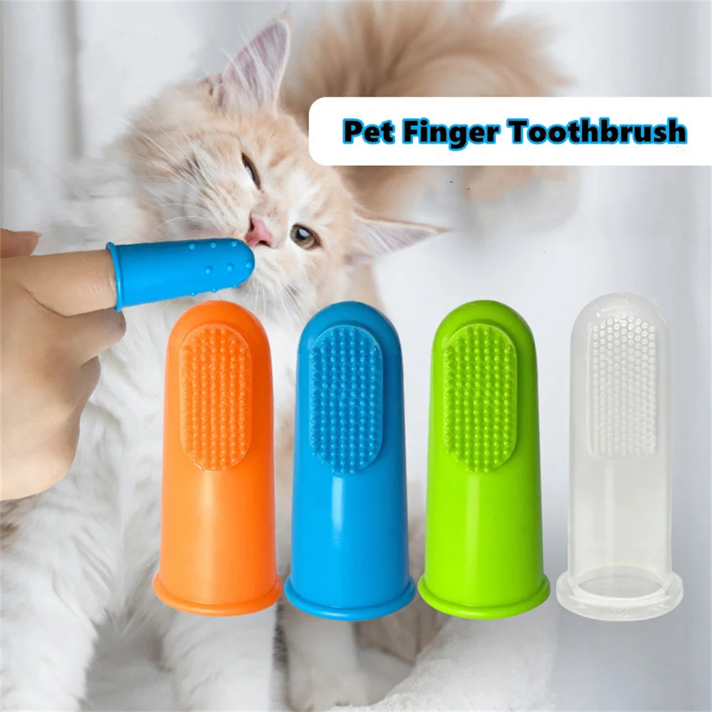 

1Pcs Super Soft Pet Finger Toothbrush Dog Cat Cleaning Supplies Non Toxic Silicone Teeth Cleaning Bad Breath Care Pet Tools