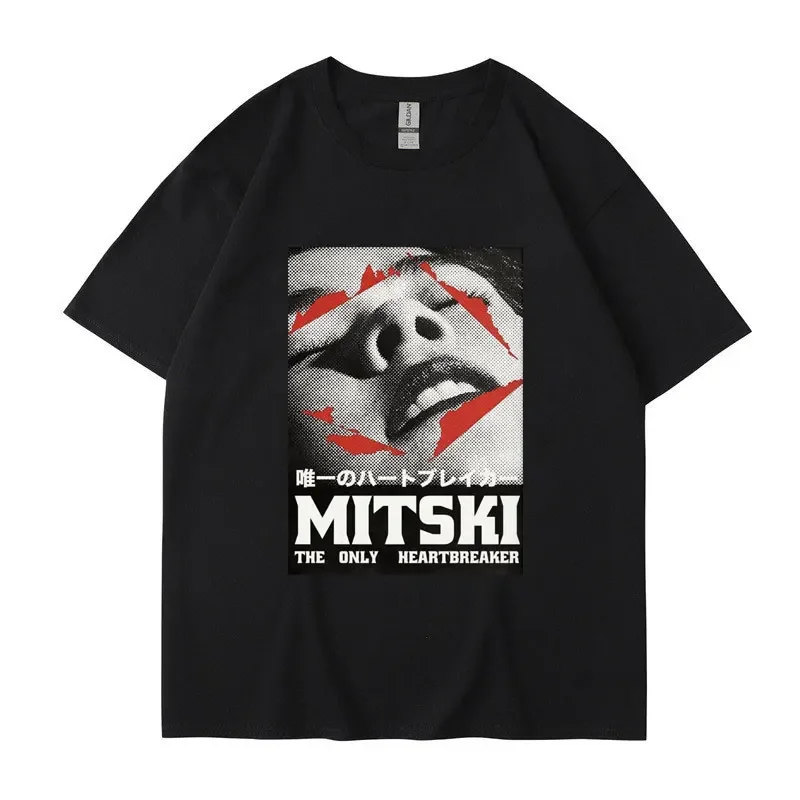 Футболка Mitski Мужская/женская с коротким рукавом Модная стильная повседневная