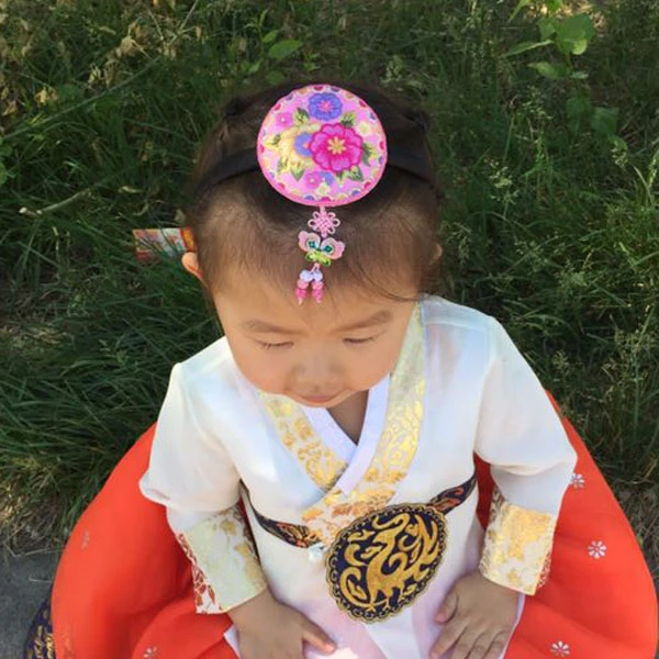 Повязка для волос Hanbok в виде розы аксессуар Daenggi традиционная корейская одежда