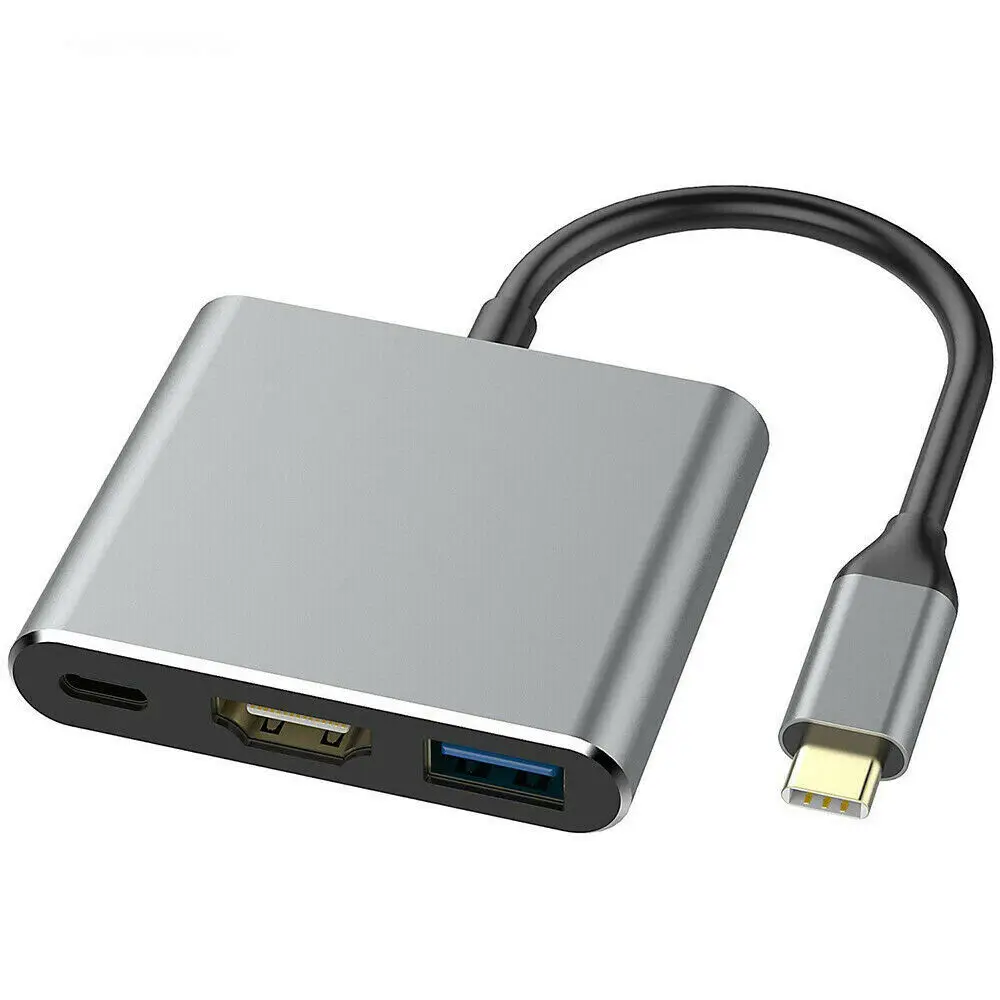 

2022 HDMI Type C HUB HDMI Adapter USB C zu HDMI Adapter USB 3.1-3.0 (GRAU) Docking Station