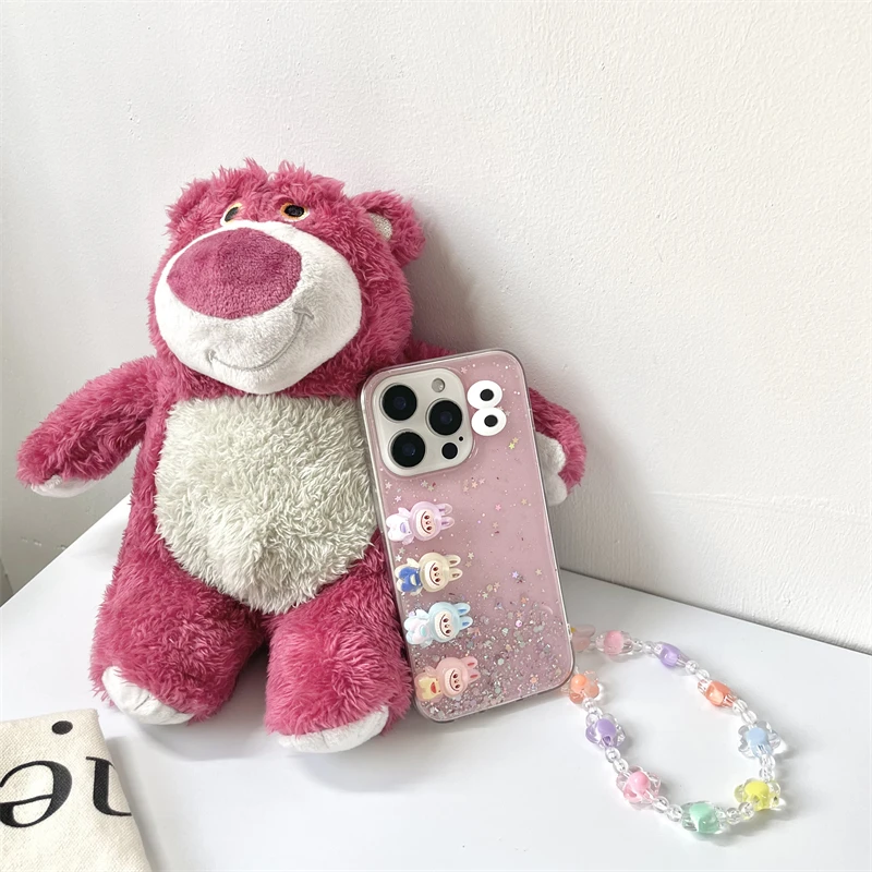 Блестящий чехол для телефона 3D Labubu Samsung Galaxy S25 S24 Ultra S23 S22 Plus S21 S20 FE S10 S9 S8 с блестящей