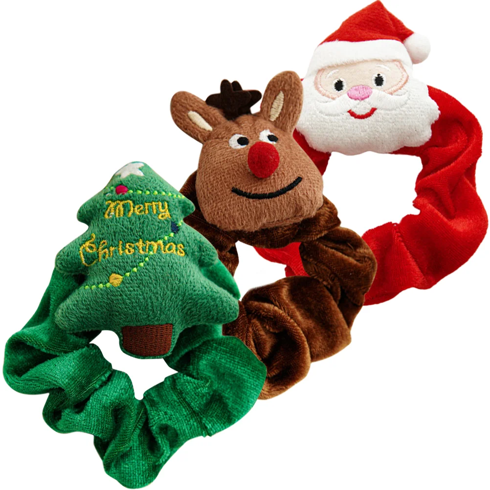 

Hair Christmas Ponytail Elastic Scrunchies Ropes Bandsholiday Band Girlsholderreindeer Ring Gifts Ties Fixer Braid Stretch Plaid