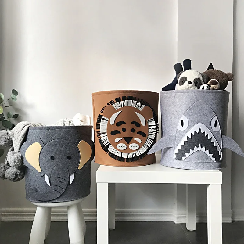 

Multipurpose Kawaii Foldable Laundry Clothes Organizer For Small Things Children's Toys Felt Baby Changing Table Storage Basket