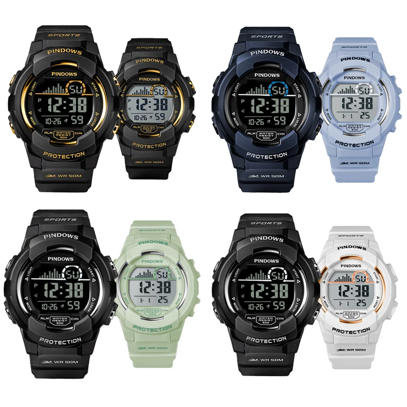 Digital Couple Wrist Watches Waterproof Paired Sport Watch Sets Lover Gift Item Original Brands Women Electronic Hand Clock Men