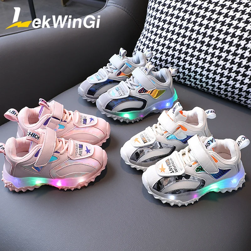 

Size 21-30 Kids Shoes Boys Glowing Sneakers for Girls Beautiful Running Shoes Lightweight tenis infantil Led Light Up Shoes
