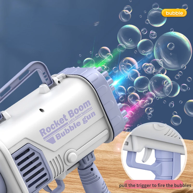 Цена Красочная светящаяся версия пистолета-базуки с 69 отверстиями, Игрушечная детская Пузырьковая машина, перезаряжаемая версия Продажа Красочная светящаяся версия пистолета-базуки с 69 отверстиями, Игрушечная детская Пузырьковая машина, перезаряжаемая версия