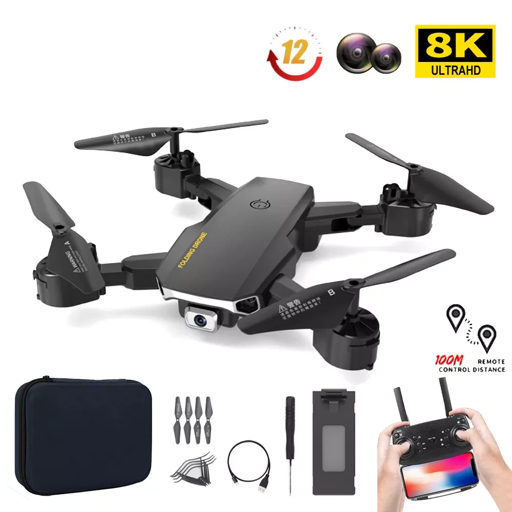 Mini Drone 8K  Dual Camera Optical Flow Positioning FPV Drone All-Around Obstacle Avoidance Foldable Quadcopter RC Drones