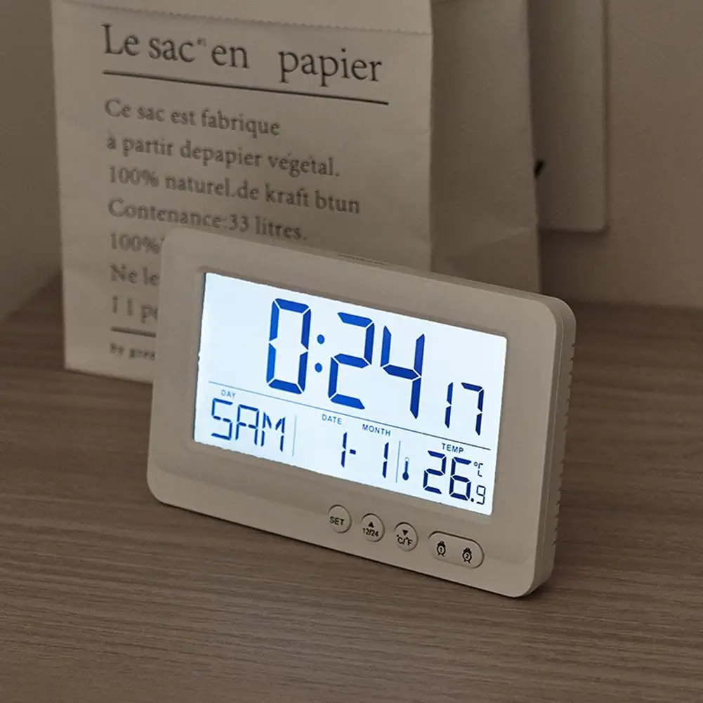 

Digital Alarm Clock Multifunctional Bedside Clock With Calendar Snooze Function Desk Decoration For Living Room office LED Clock