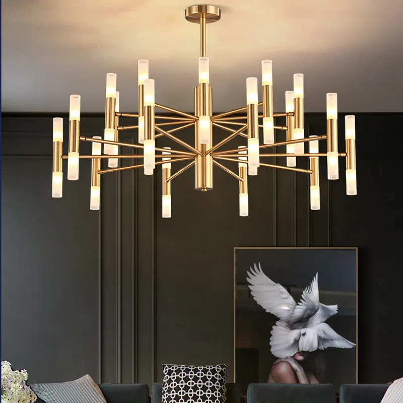 

Modern Gold Black Metal G4 Led Chandelier Living Room Acrylic Shades Chandelier Lighting Bedroom Minimalism Pendant Lamparas