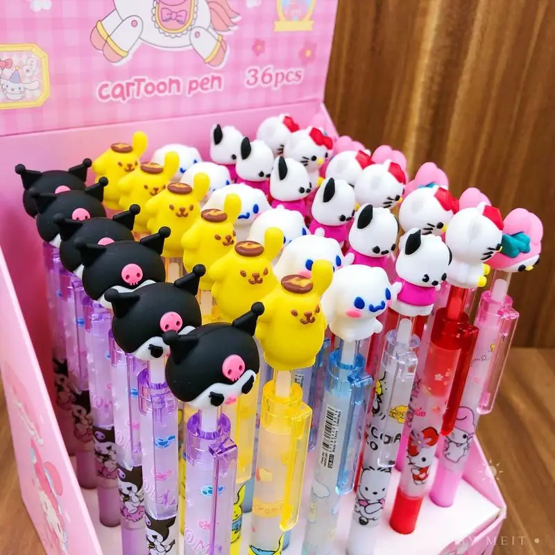 

36pcs Sanrio Hello Kitty Melody Cinnamoroll Silicone Pencil Tip Gel Pen Office School Supplies Stationery Supplies Wholesale