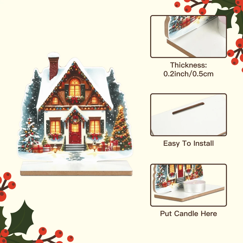 Putuo Decor 1 шт. художественный деревянный декор стола подсвечник с рождественским