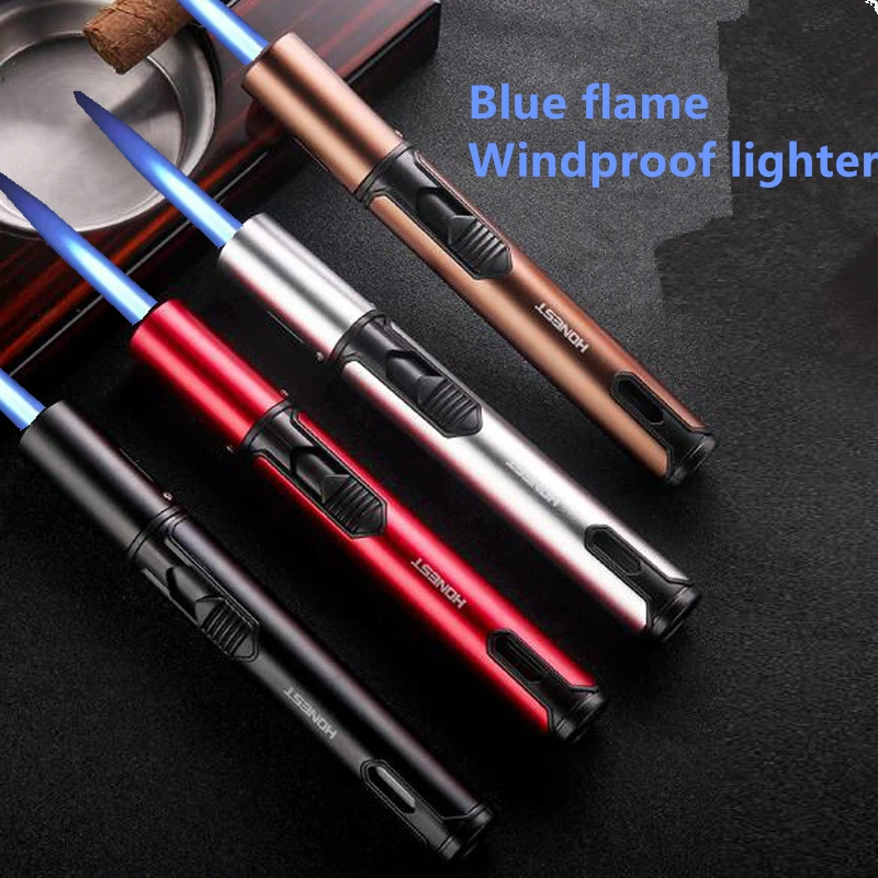 

New Baicheng cylindrical spray gun welding torch lighter outdoor barbecue straight-through lighter cigar pipe accessories