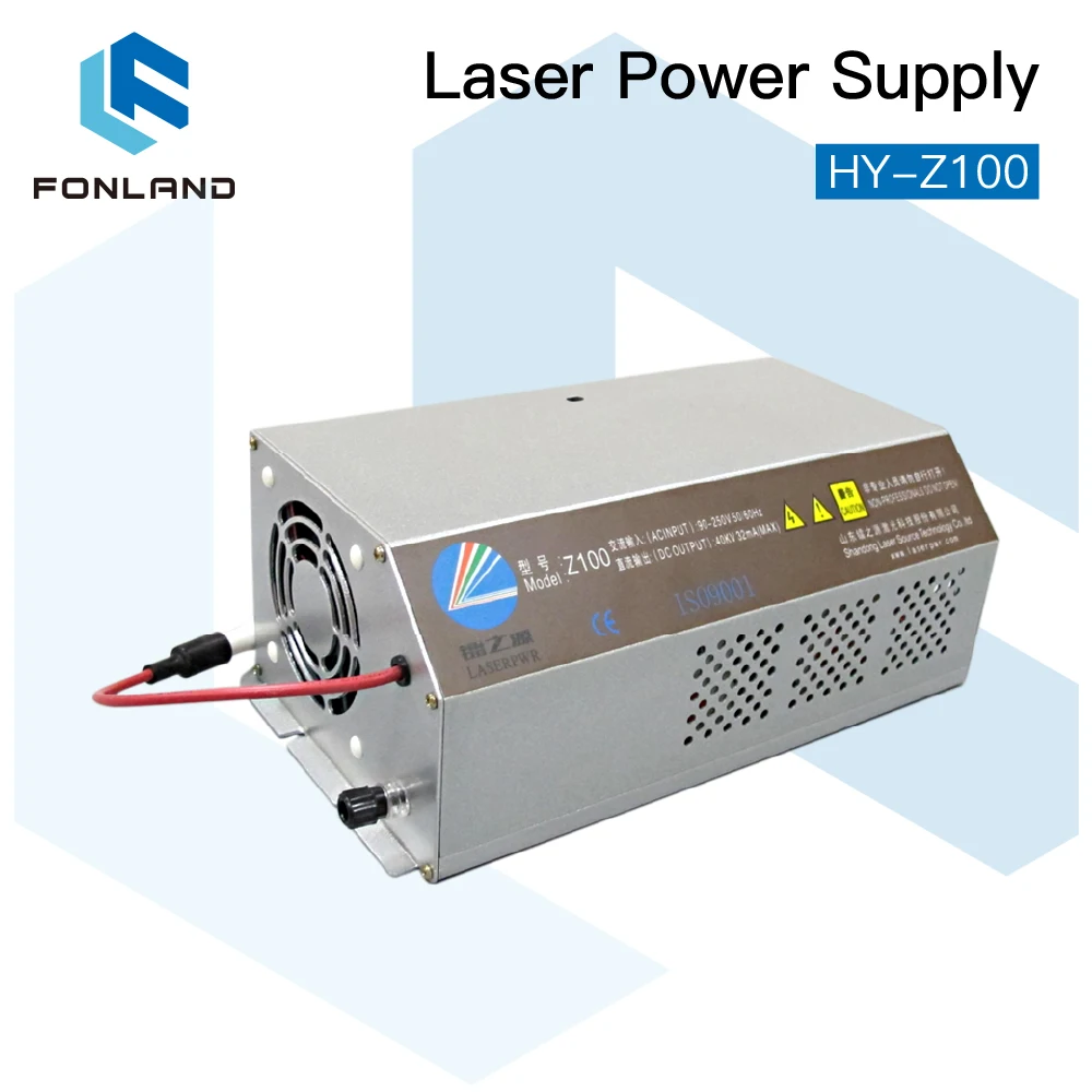 

FONLAND 100-120W CO2 Laser Power Supply Monitor HY-Z100 Z Series AC90-250V EFR Tube for CO2 Laser Engraving Cutting Machine