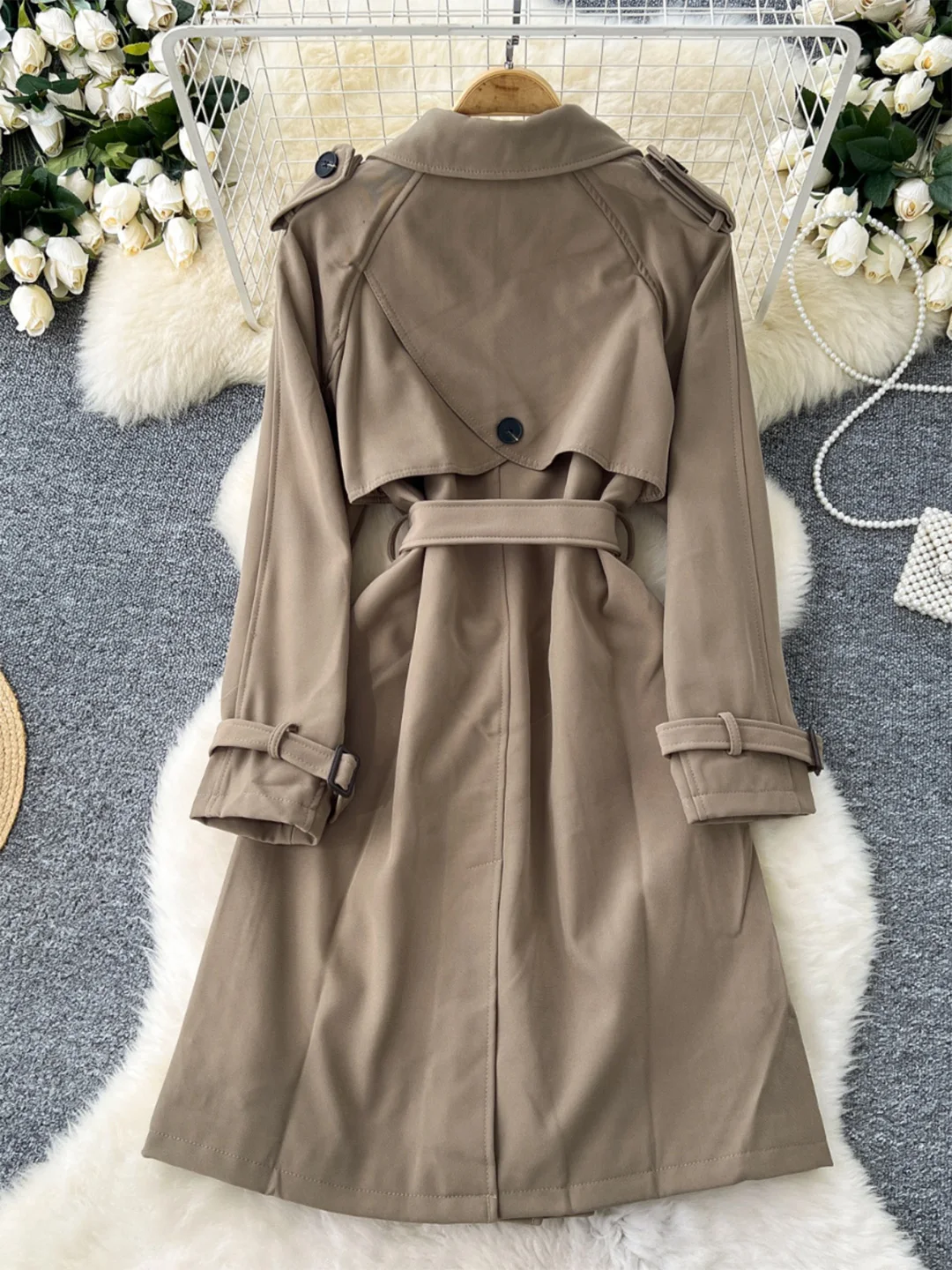 Осенне-зимняя женская одежда Chrysler коллекция 2024 года двубортное пальто с