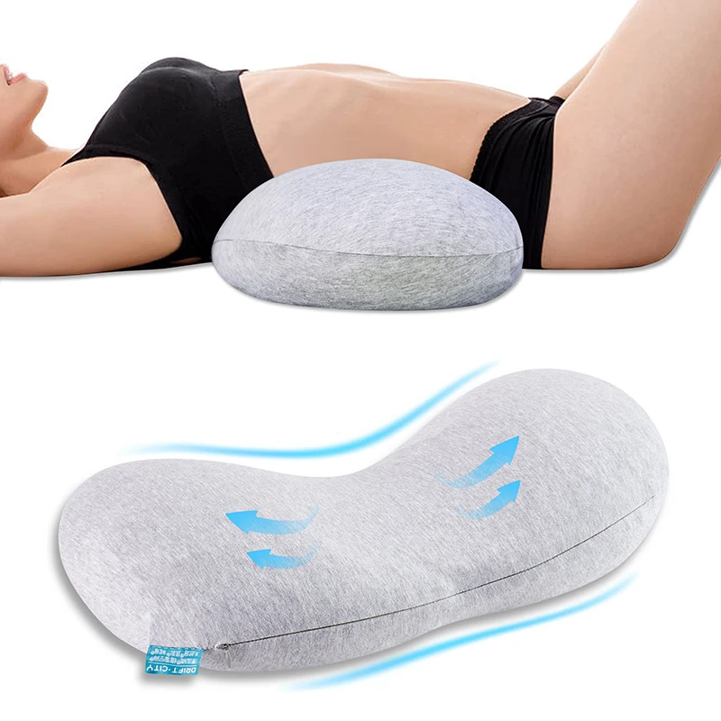 

Lumbar Support Back Cushion, Buckwheat Shell Peanut Shape Lumbar Pillow for Lower Back Pain Relief