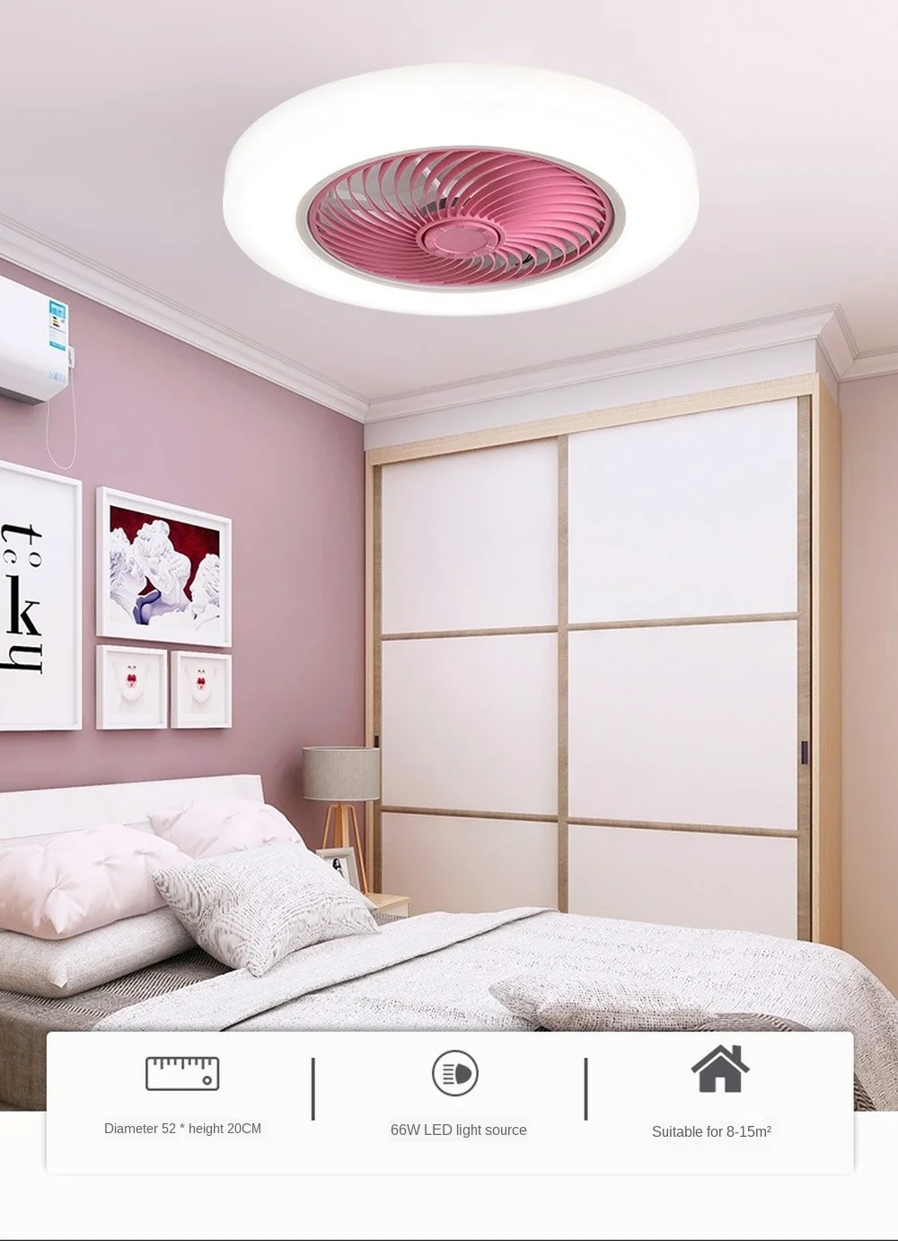 

European style modern LED fan invisible leaf ultra thin ceiling lamp dimming remote control bedroom ceiling lamp