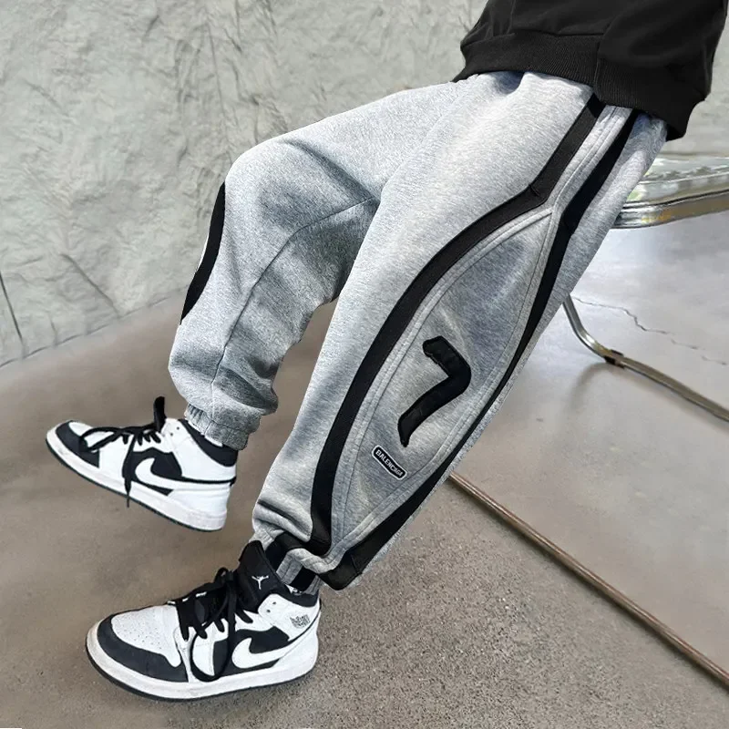 Детская одежда новые брюки для мальчиков-подростков модные корейские спортивные