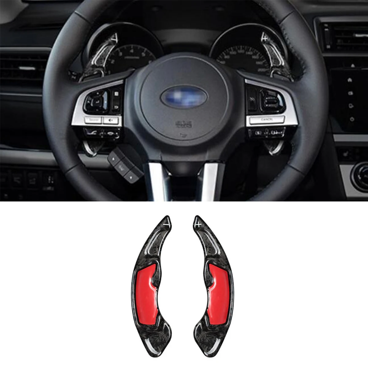 

1Pair Real Carbon Fiber Car Steering Wheel Shift Paddle For Subaru Forester Outback Legacy BRZ GT86 Paddle Shifter Extension