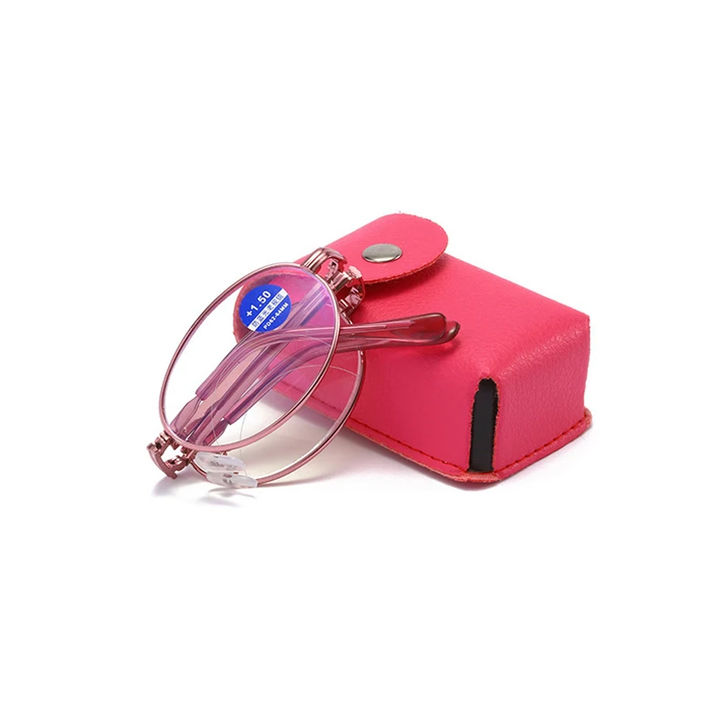 

Модные женские портативные складные очки для чтения с блокировкой кожи, увеличительные линзы, женские бифокальные очки для дальнозоркости, в коробке