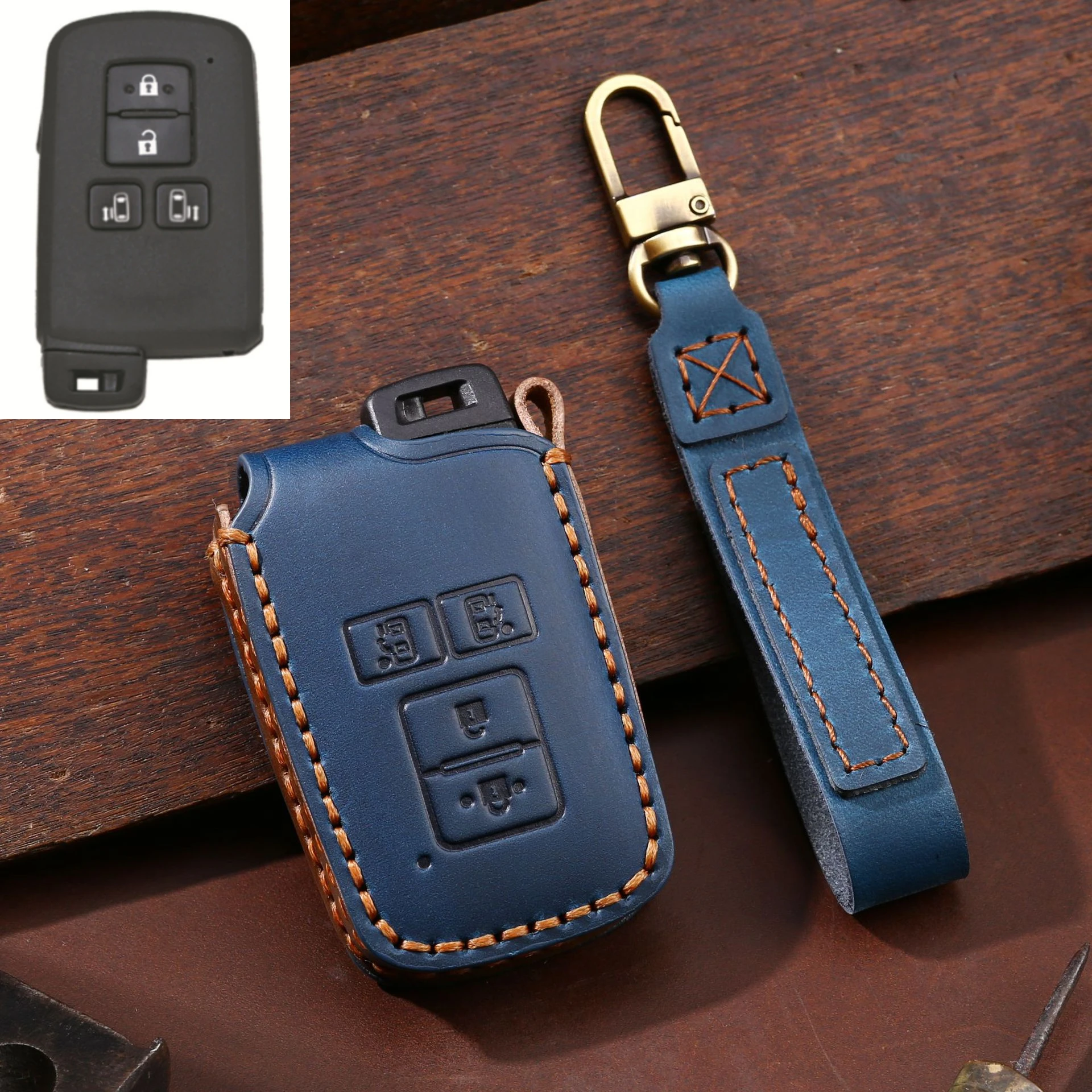 

Кожаный чехол для автомобильных ключей ручной работы, чехол для Toyota Voxy Camry Rav4 Sienta альфар Ноя эскир Harrier Land Cruiser Voxy 80