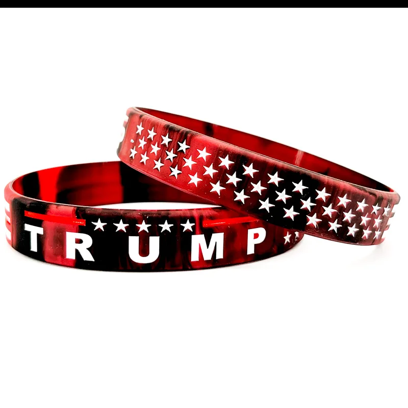 Силиконовые браслеты с изображением Трампа 2024-прочные красочные для сторонников