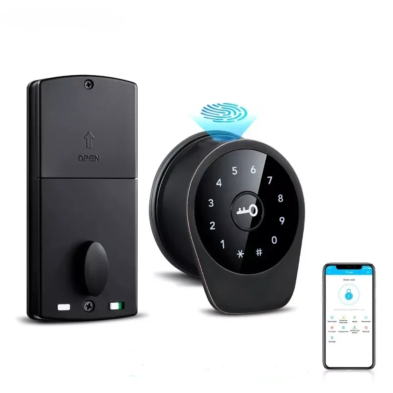 

Wi-Fi TT замок App BT со сканером отпечатков пальцев, смарт-карта с цифровым бесключевым кодом, электронный дверной замок для дома
