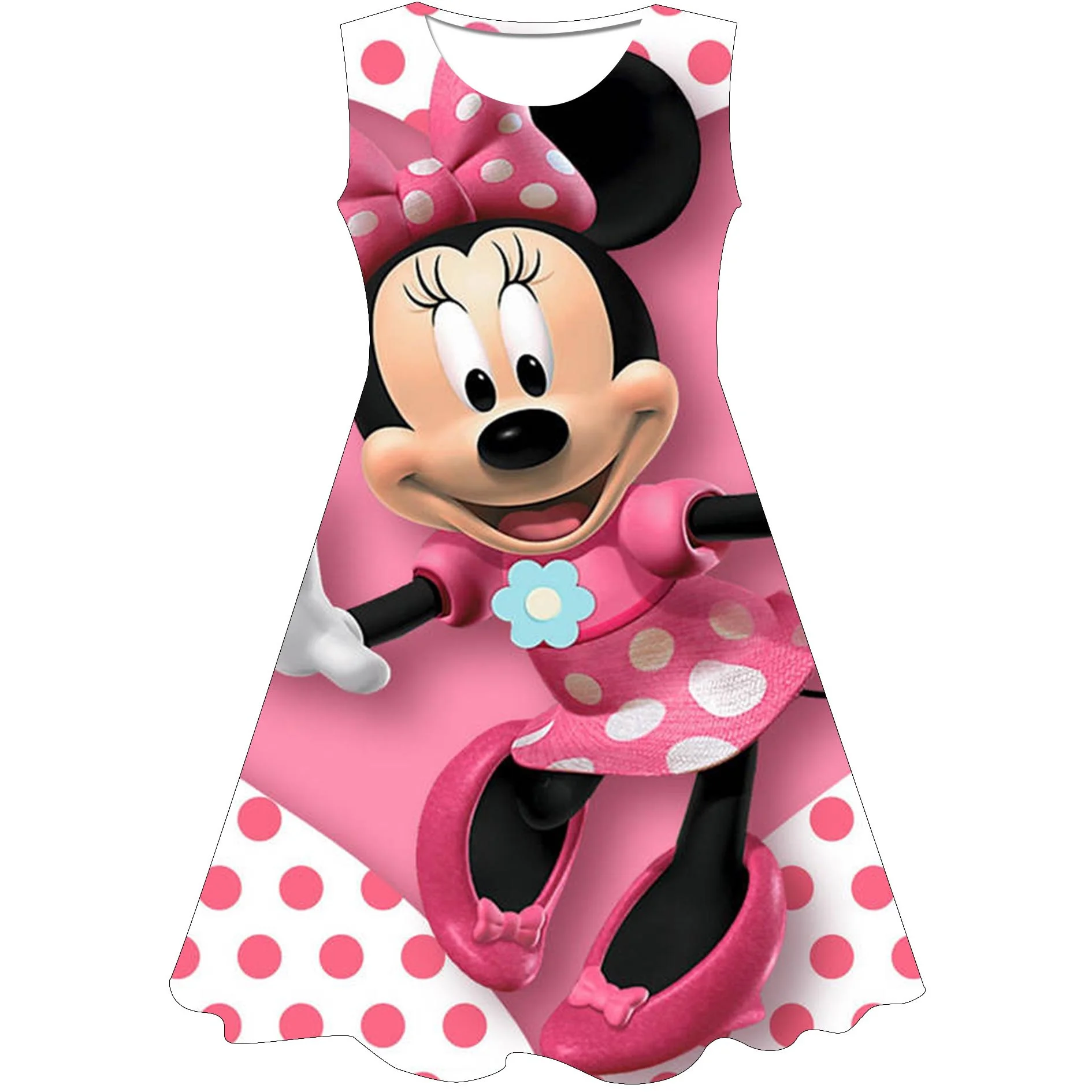 Girls Minnie Mouse Cartoon Disney Series Dress Kids Costume 3D Mickey Fancy 1-10 Years Birthday Party Dress Child Casual Clothes images - 6