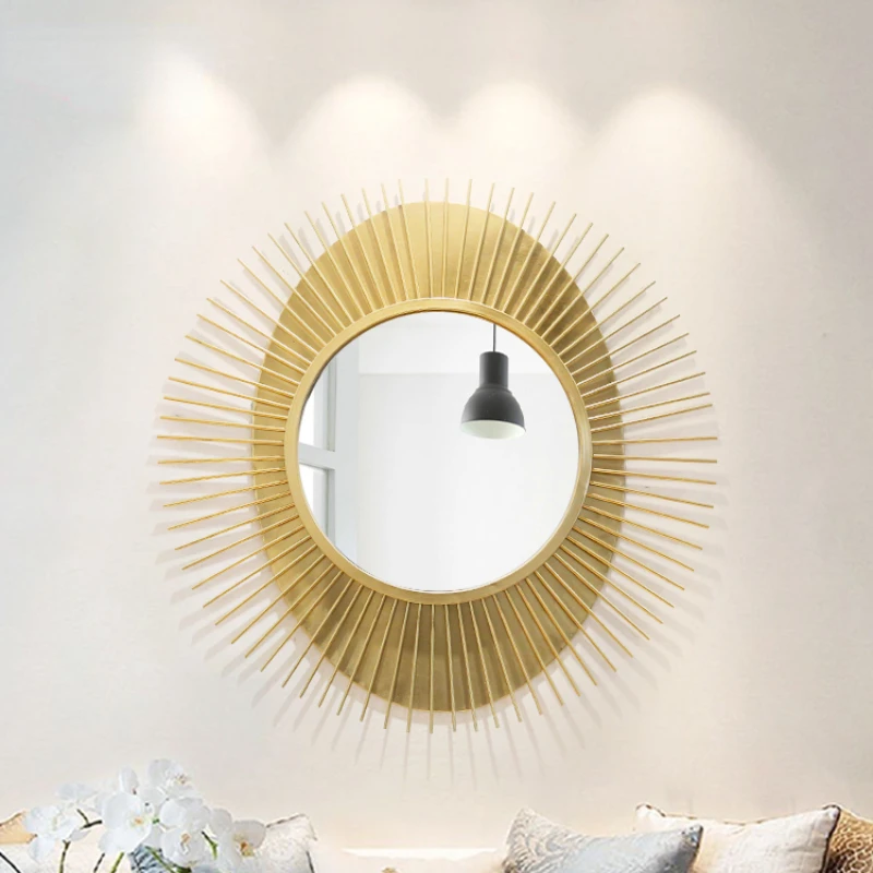 

Shower Large Decorative Mirror Wall Living Room Quality Round Irregular Decorative Mirror Full Height Espejo Redondo Home Decor