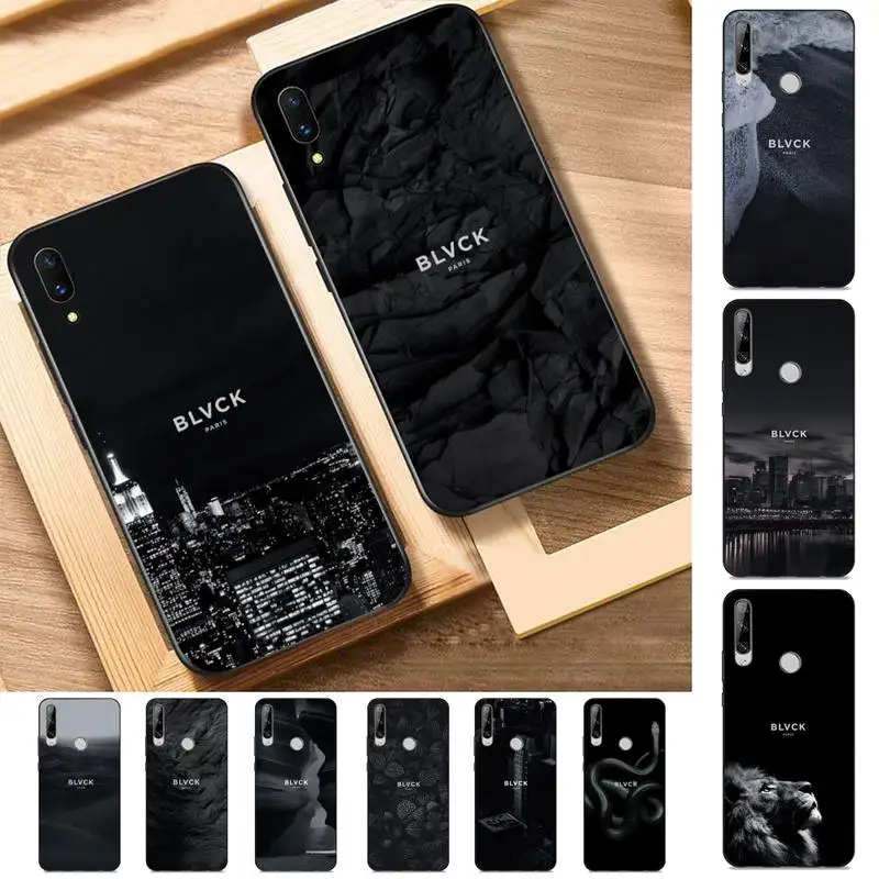 

Black Blvck Flower Phone Case for Huawei Y 6 9 7 5 8s prime 2019 2018 enjoy 7 plus