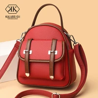 fashion leather womens backpack student schoolbag solid color wallet mini backpack shoulder bag messenger bag