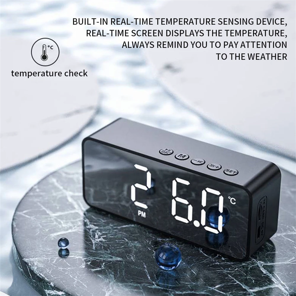 Новый мини-будильник с двойным беспроводным Bluetooth 5 0 динамиком портативная пушка