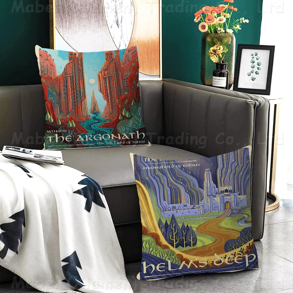 Tolkien Art Cushion Cover Inches Farmhouse Decor Home Throw Pillow Covers For Couch Decorations