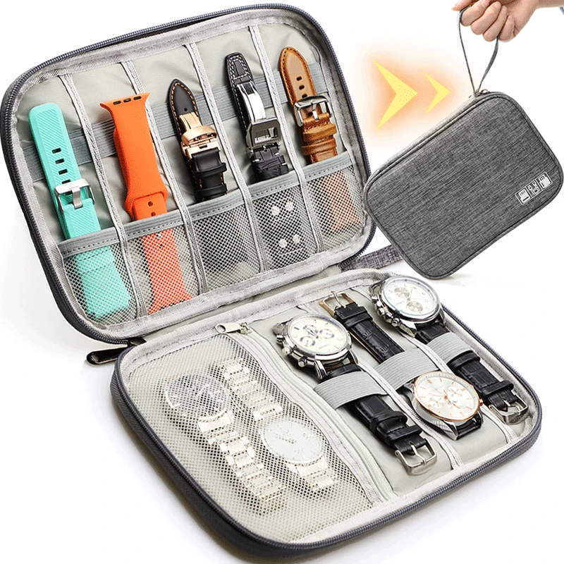 

Portable Multifunction Watch Organizer Case Travel for Apple Watch Strap Band Box Nylon Storage Bag Watchband Holder Bags Pouch